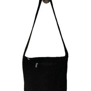 The Sak Black Crochet Shoulder Bag